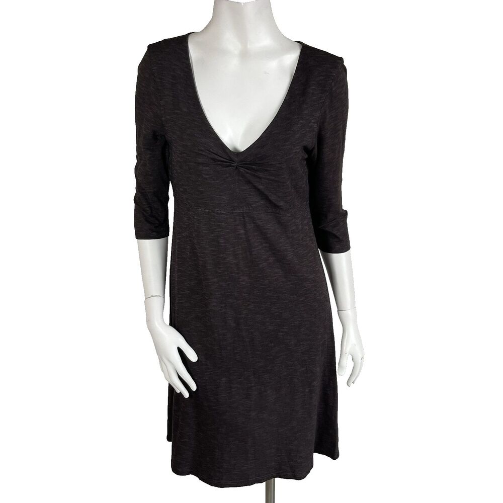 Horny Toad & Co Rosalinda Dress Pockets Dark Brown Organic Cotton Knit - Medium